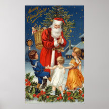 Vieux Monde Père Noël Posters