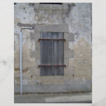 Vieux mur en pierre avec une porte et une fenêtre tract customisé