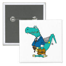 vieux personnage de dessin animé drôle de dinosaur badge avec épingle