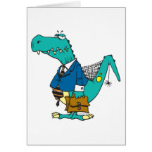 vieux personnage de dessin animé drôle de dinosaur carte de vœux