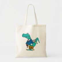 vieux personnage de dessin animé drôle de dinosaur sacs de toile