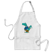 vieux personnage de dessin animé drôle de dinosaur tablier