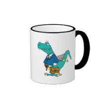 vieux personnage de dessin animé drôle de dinosaur mug à café