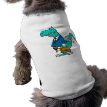 vieux personnage de dessin animé drôle de dinosaur t-shirts pour chien