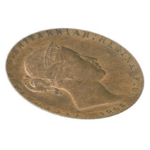 Vieux plat victorien en laiton de penny des Anglai Assiettes