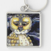 Vieux porte - clé sage de hibou porte-clef