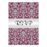 Vieux rouge de mariage damassé RSVP Faire-part