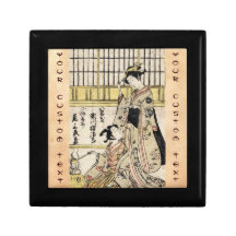 Vieux rouleau de geisha japonais vintage frais d'u boîte à souvenirs