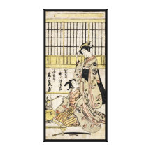 Vieux rouleau de geisha japonais vintage frais d'u impressions sur toile