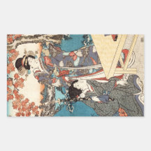 Vieux rouleau de geisha vintage japonais frais d'u autocollant