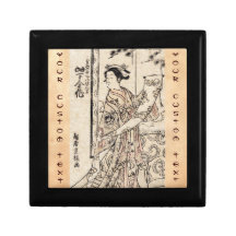 Vieux rouleau de geisha vintage japonais frais d'u boîte à souvenirs