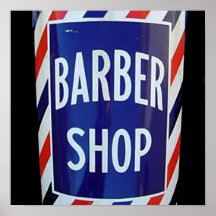 vieux signe de salon de coiffure affiches
