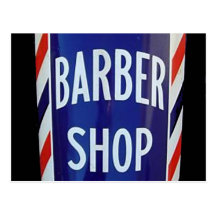 vieux signe de salon de coiffure cartes postales