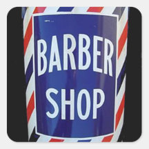 vieux signe de salon de coiffure stickers carrés
