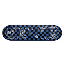 Vieux tatouage Checkboard - bleu et noir Planches À Roulettes Customisées