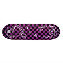 Vieux tatouage Checkboard - pourpre et noir Planches À Roulettes