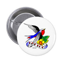 Vieux tatouage d'hirondelle de Skool Badges Avec Agrafe