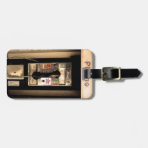 Vieux téléphone payant étiquettes de bagages