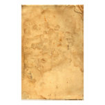 Vieux thé vintage souillé stationnaire papier à lettre personnalisé