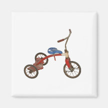 Vieux tricycle magnets pour réfrigérateur