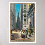 Vieux Trininty vintage et Wall Street Affiches