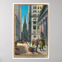 Vieux Trininty vintage et Wall Street Affiches