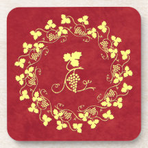 Vignes et raisins dessous-de-verre