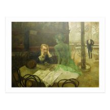 Viktor Oliva. Buveur d'absinthe Carte Postale