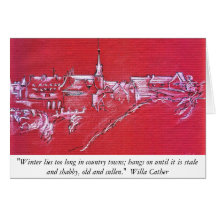 village 0087-French en hiver Cartes De Vœux