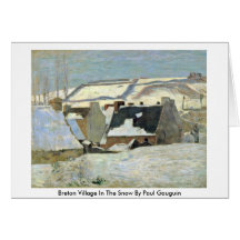 Village breton dans la neige par Paul Gauguin Cartes De Vœux