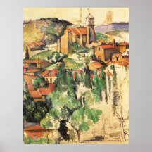 Village de Gardanne Cezanne, impressionisme vintag Affiche