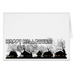 village de Halloween de b&w Cartes De Vœux