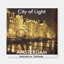ville de lumière (Amsterdam) - customisé Aimant