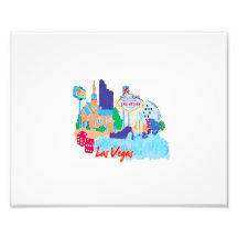 ville graphic.png d'aquarelle de Las Vegas Nevada Impressions Photo