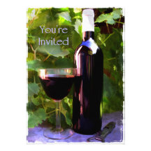 Vin dans le coucher du soleil vous êtes invités faire-parts