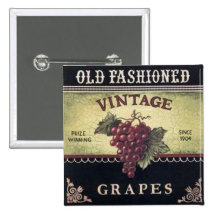 Vin de raisins de vieille mode, pourpre et noir vi badge