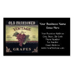 Vin de raisins de vieille mode, pourpre et noir vi modèle de carte de visite