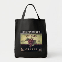 Vin de raisins de vieille mode, pourpre et noir vi sac en toile