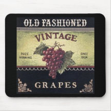 Vin de raisins de vieille mode, pourpre et noir vi tapis de souris