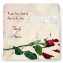 Vin et faire-part de mariage rose