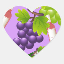 Vin et raisins autocollants