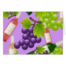 Vin et raisins carte de vœux