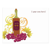 Vin et raisins cartes postales