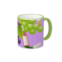 Vin et raisins tasses à café