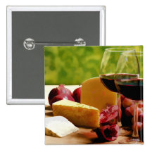 Vin, fromage et fruit de campagne badge