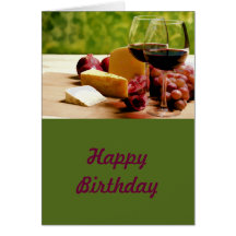 Vin, fromage et fruit de campagne carte de vœux