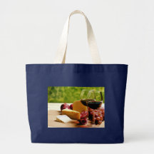 Vin, fromage et fruit de campagne sac