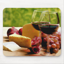 Vin, fromage et fruit de campagne tapis de souris