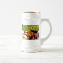 Vin, fromage et fruit de campagne tasse à café