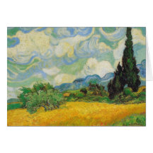 Vincent van Gogh - champ de blé avec des cyprès Carte De Vœux